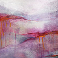 CLIMATE CHANGE III Abstract Landscape Sunset in Red Pink Purple Orange Gray