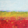 RED EARTH Abstract Landscape in Red Yellow Blue White