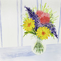 SPRING BOUQUET Abstract Painting Yellow Purple Pink Flowers